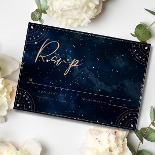 Elegant Wedding Invitation starry night Rsvp Card