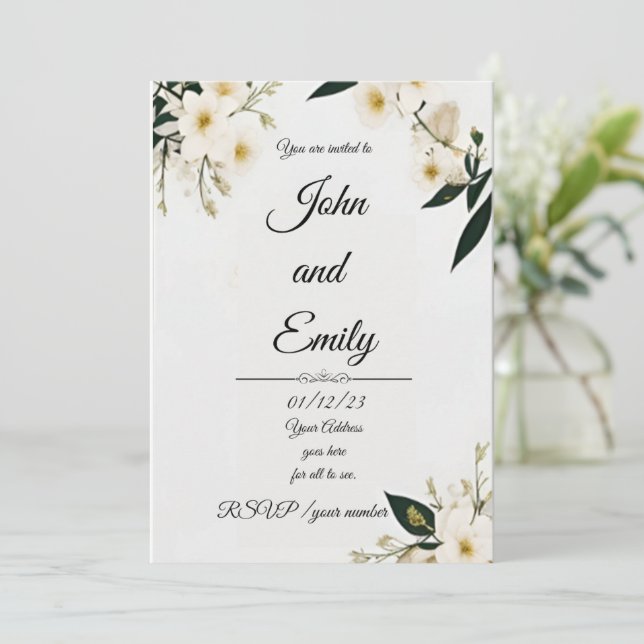 "Elegant Wedding Invitation Suite" (Standing Front)