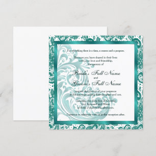 Elegant Wedding Invitation - Teal