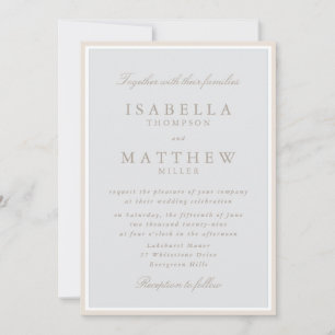 Elegant Wedding Invitation with Cream Frame