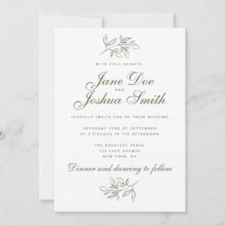 Elegant Wedding Invitation with Greenery