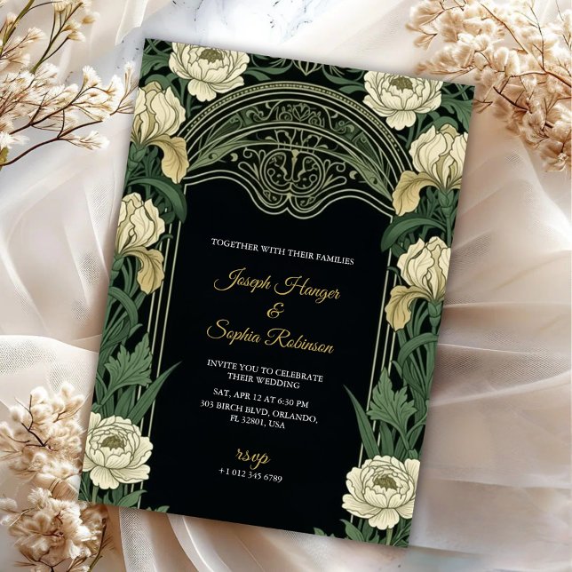 Elegant wedding invitation with ornate floral  (Creator Uploaded)