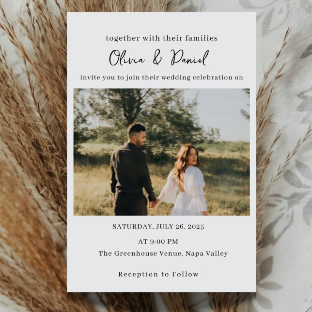 Elegant Wedding Invitation with Photo (Creator Uploaded)