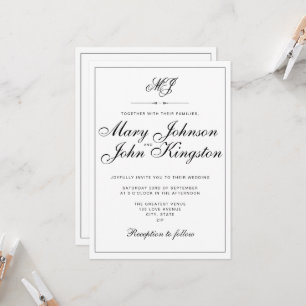 Elegant Wedding Invitation with QR Code