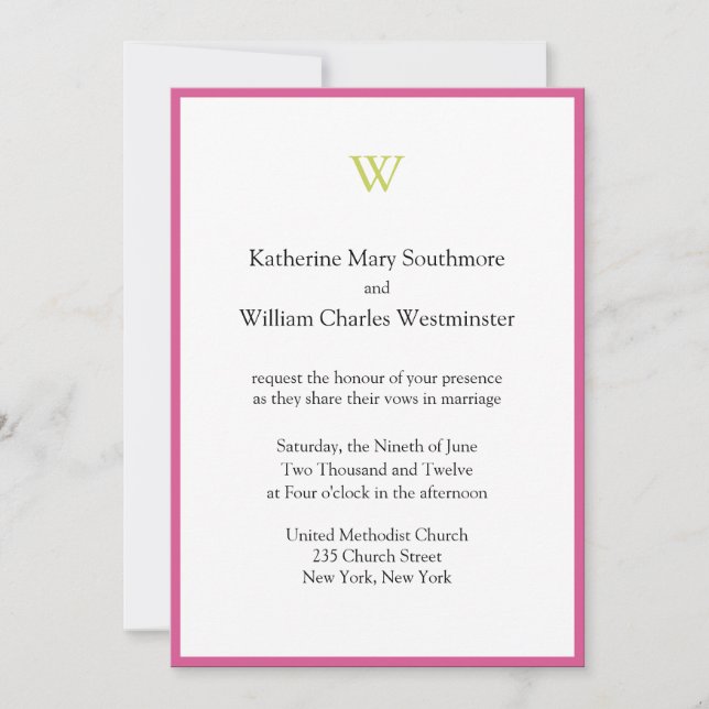 Elegant Wedding Invitations (Front)