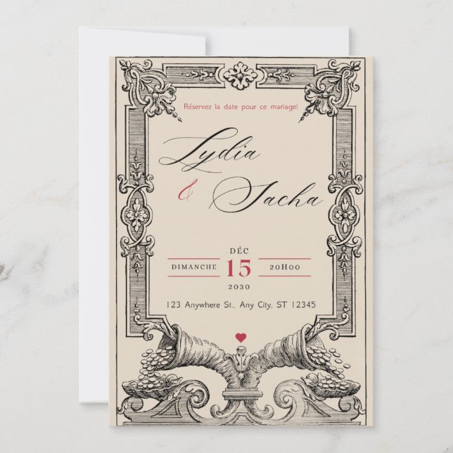 Elegant Wedding Invitations (A6 Collection) (Front)
