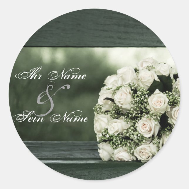 Elegant Wedding Invitations Classic Round Sticker (Front)