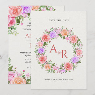 Elegant wedding invitations featuring rose motifs
