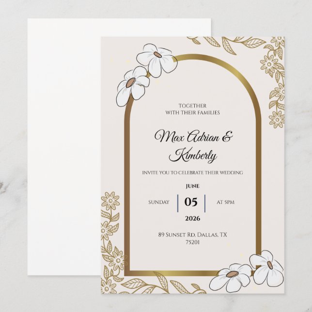 Elegant Wedding Invitations | Minimalist Designs (Front/Back)