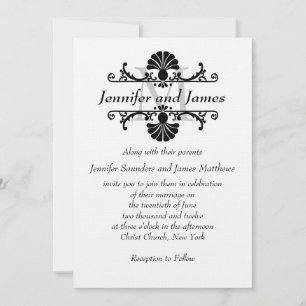 Elegant Wedding Invitations with Monogram Swirls