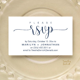 Elegant Wedding Invites RSVP via Phone or Email