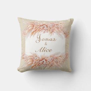 Elegant wedding keepsake script couple floral cushion