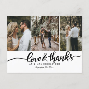 Elegant Wedding Love And Thanks Handwritten Postcard
