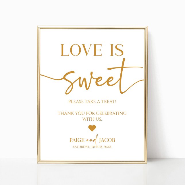Elegant Wedding Love Is Sweet Treat Table Sign (Creator Uploaded)