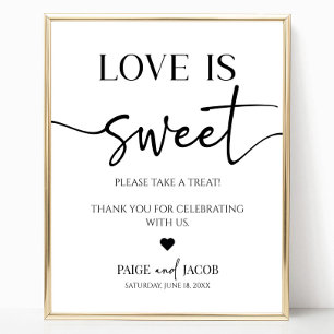Elegant Wedding Love Is Sweet Treat Table Sign