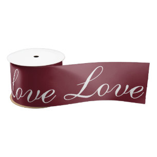 Elegant Wedding Love Maroon Dark Red Burgundy Satin Ribbon