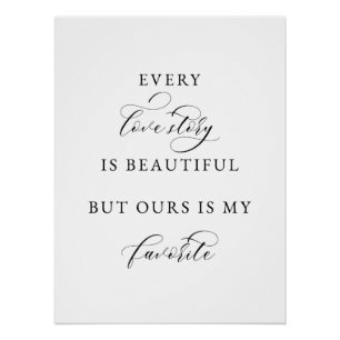 Elegant Wedding Love Quote Backdrop Minimalist Poster