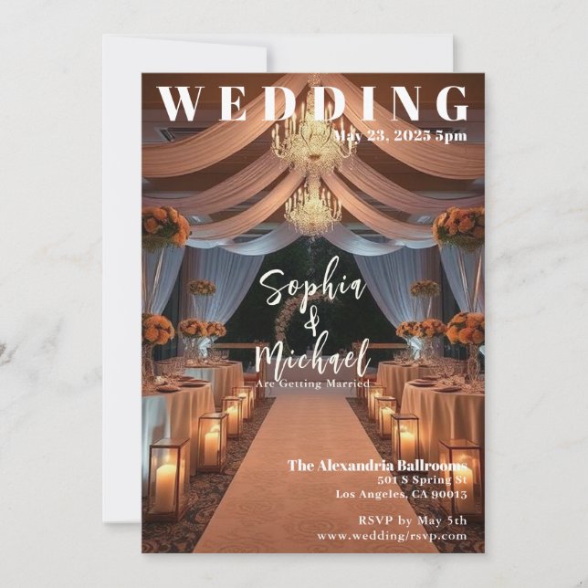 Elegant Wedding Magazine Cover Invitation (Front)