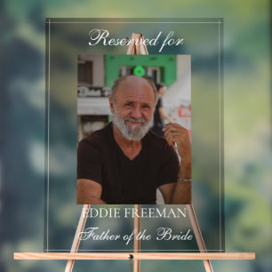 Elegant Wedding Memorial Chair Vignette Photo Acrylic Sign