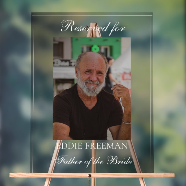 Elegant Wedding Memorial Chair Vignette Photo  Acrylic Sign (Neutral)