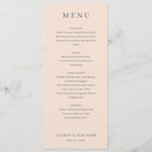 Elegant Wedding Menu Card