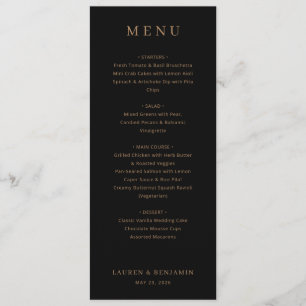 Elegant Wedding Menu Card