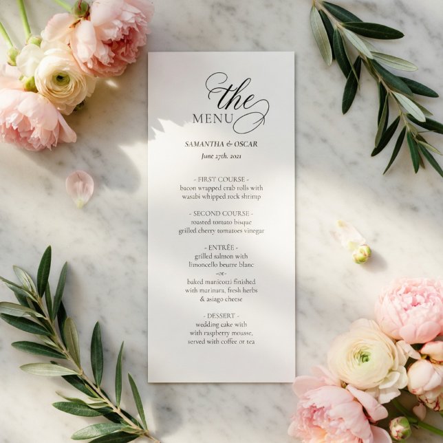 Elegant Wedding Menu Card | Minimalist  (Creator Uploaded)