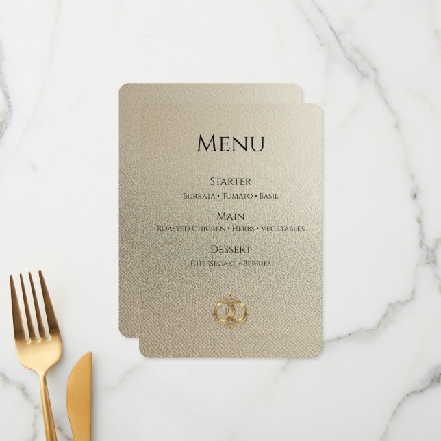 Elegant Wedding Menu Card | Modern Abstract (Front/Back In Situ)