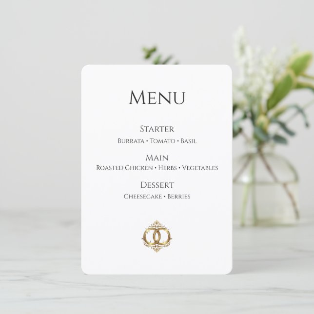 Elegant Wedding Menu Card | Modern Abstract (Standing Front)
