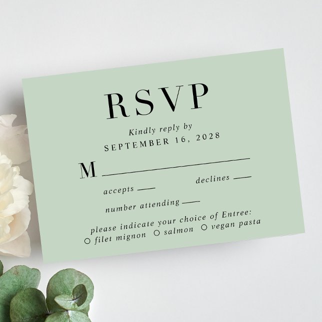Elegant Wedding Menu Choice RSVP Card (Creator Uploaded)