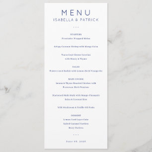 Elegant Wedding Menu for Isabella & Patrick