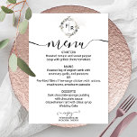 Elegant Wedding Menu Modern Calligraphy Card<br><div class="desc">A simple chic monogram watercolor floral grey, cream, and beige wedding menu card. Easy to personalise with your details. Modern boho wedding menu card editable, wreaths photo wedding invitation, customisable, calligraphy handwritten font, simple, elegant. CUSTOMIZATION: If you need design customisation, please contact me through chat; if you need information about...</div>