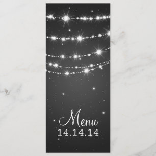 Elegant Wedding Menu Sparkling Chain Black