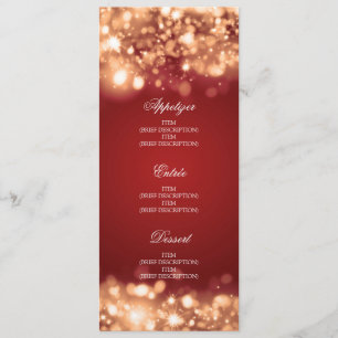 Elegant Wedding Menu Sparkling Lights Gold