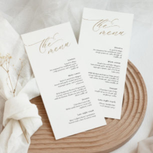 Elegant Wedding Menu with Gold Calligraphy Font
