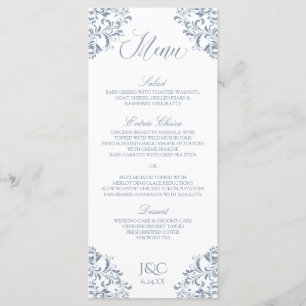 Elegant Wedding Menus Nadine (Dusty Blue - Grey)