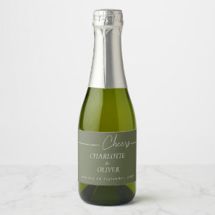 Elegant Wedding Mini Champagne Bottle Label Design