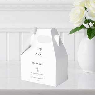 Elegant Wedding Minimal Simple Monogram Favour Box
