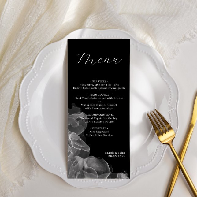 Elegant Wedding Minimalist Black And White Menu (Creator Uploaded)