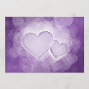 Elegant Wedding Modern Hearts Purple Invitation