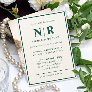 Elegant Wedding Monogram Bride And Groom Initials Invitation