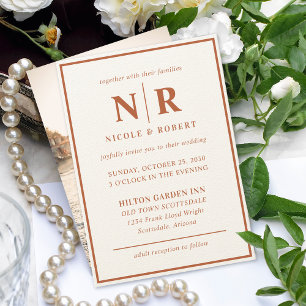 Elegant Wedding Monogram Bride And Groom Initials Invitation