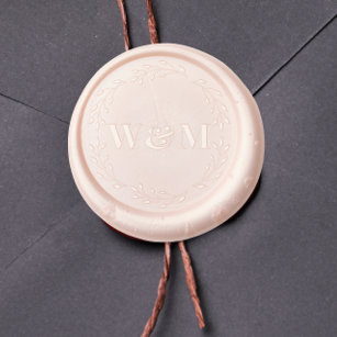Elegant Wedding Monogram Initials Wax Seal Sticker