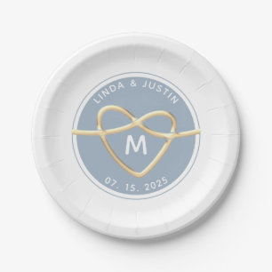 Elegant Wedding Monogram Paper Plate