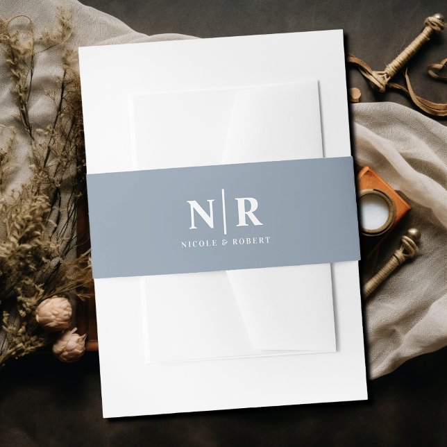 Elegant Wedding Monogram Personalised Invitation Belly Band (Creator Uploaded)