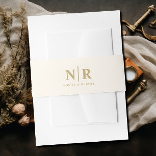 Elegant Wedding Monogram Personalised Invitation Belly Band