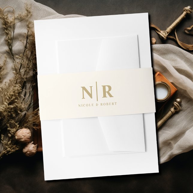 Elegant Wedding Monogram Personalised Invitation Belly Band (Creator Uploaded)