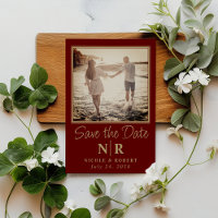 Elegant Wedding Monogram Photo Save The Date