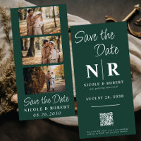 Elegant Wedding Monogram Photo Strip QR Code