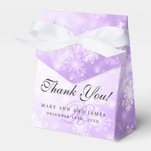 Elegant Wedding Monogram Purple Winter Wonderland Favour Box